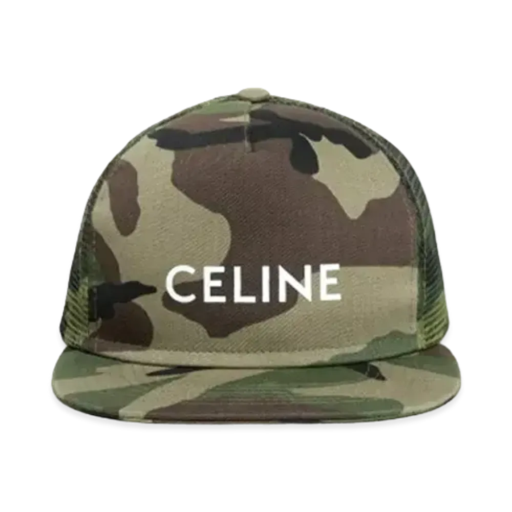 CELINE Print Cotton Snapback Cap "Khaki Military"