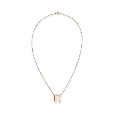 Hermes Pop H Pendant "Gold/Rose Dragee"