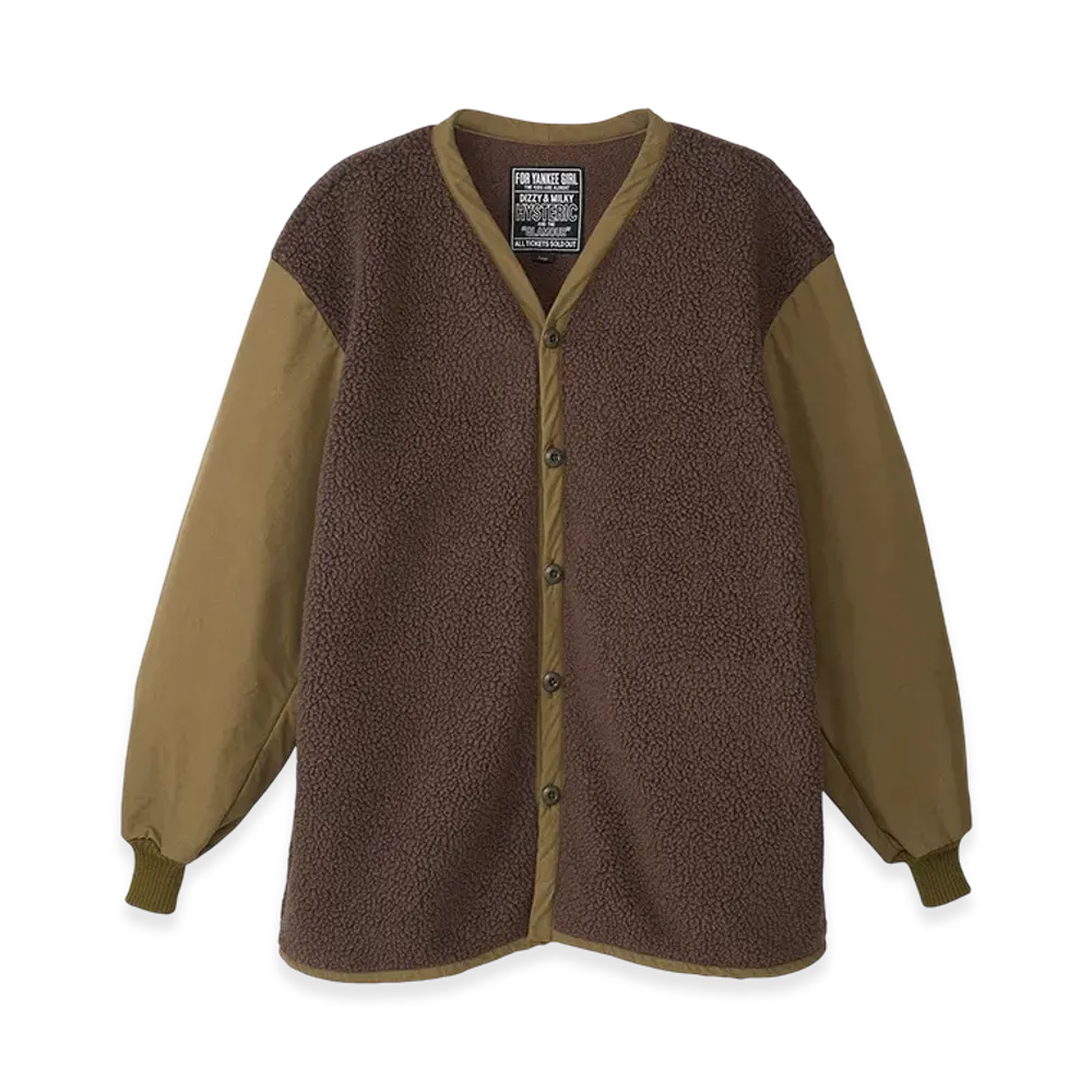 HYSTERIC GLAMOUR Boa Cardigan "Khaki"