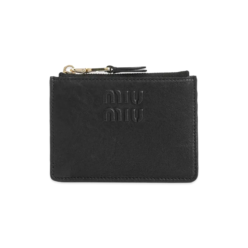 MIU MIU Women's Nappa Leather Card Holder "Black"