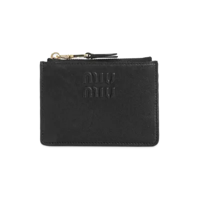 MIU MIU Women's Nappa Leather Card Holder "Black"