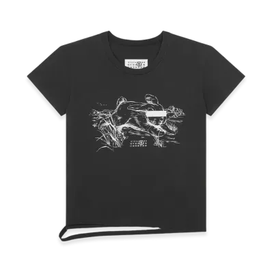 MM6 Maison Margiela Women's Rabbit Print T-Shirt "Black"