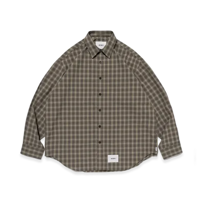 WTAPS Txt 01 / LS / Poly. Broadcloth. Textile. Of "Olive Drab"