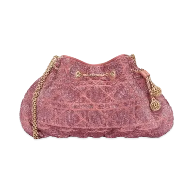 Dior Dream Bucket Bag Cannage Cotton Bead Embroidery "Ethereal Pink"