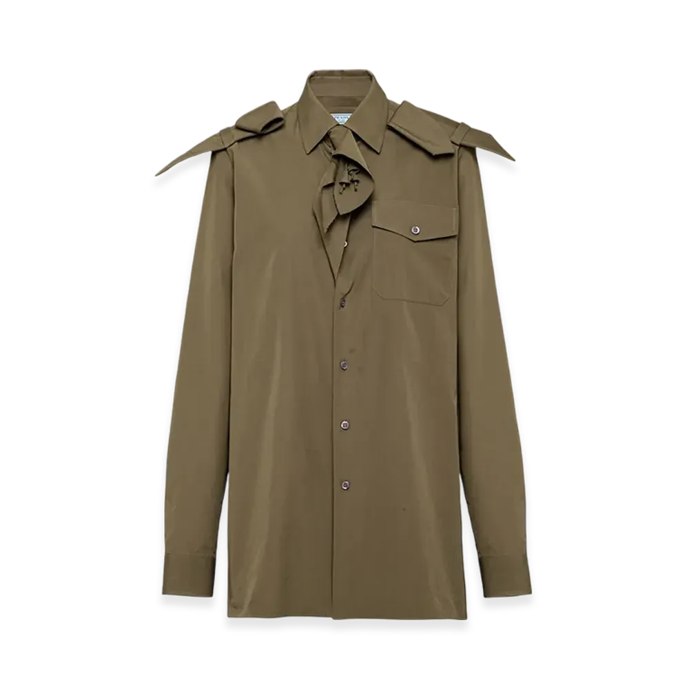 PRADA Women's Poplin Shirt "Camouflage Green"