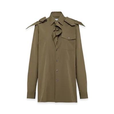 PRADA Women's Poplin Shirt "Camouflage Green"