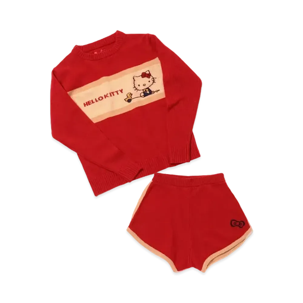 HELLO KITTY x BEAMS COUTURE Hello Kitty Sweater Setup "Red"