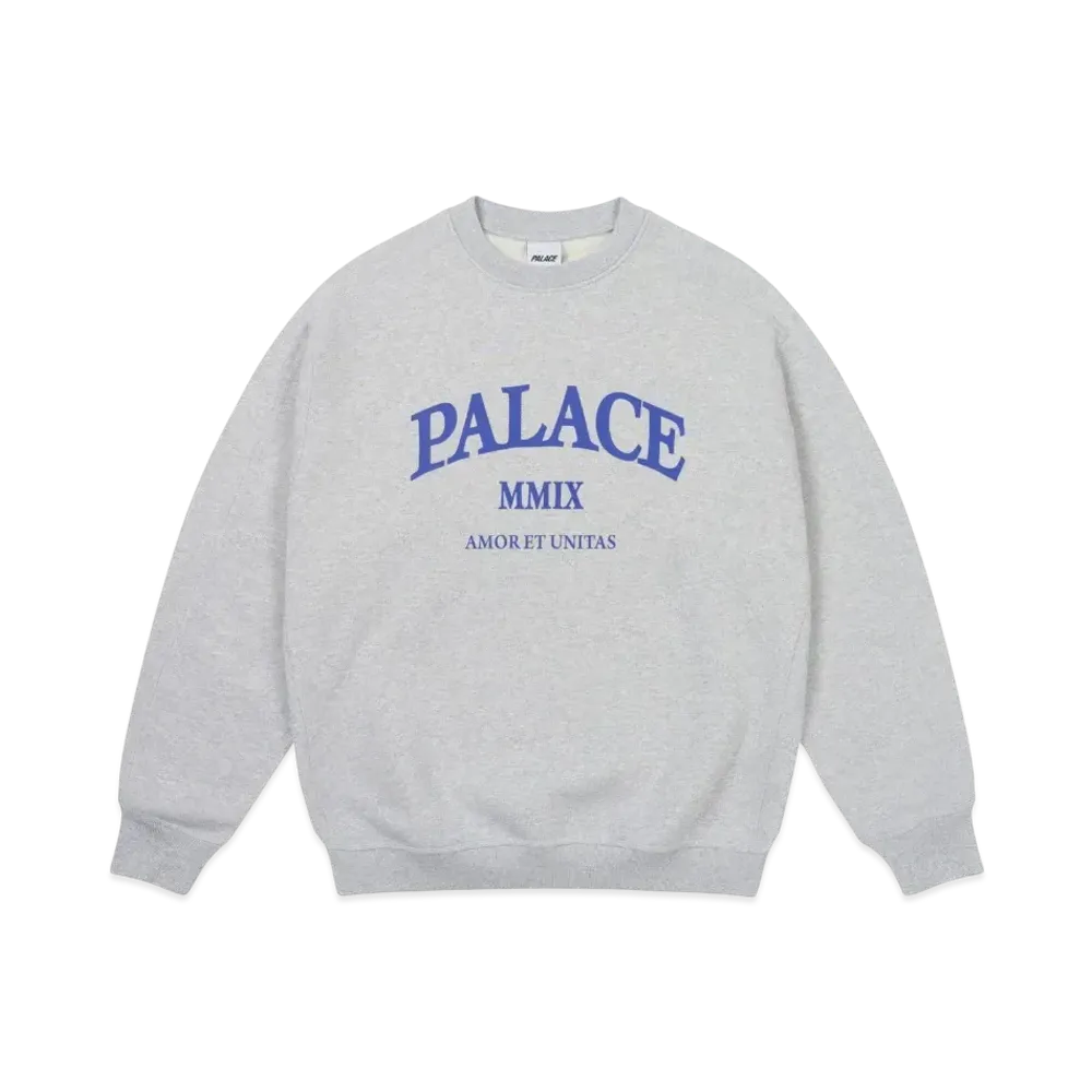 PALACE Unitas Oversized Crew "Grey Marl"