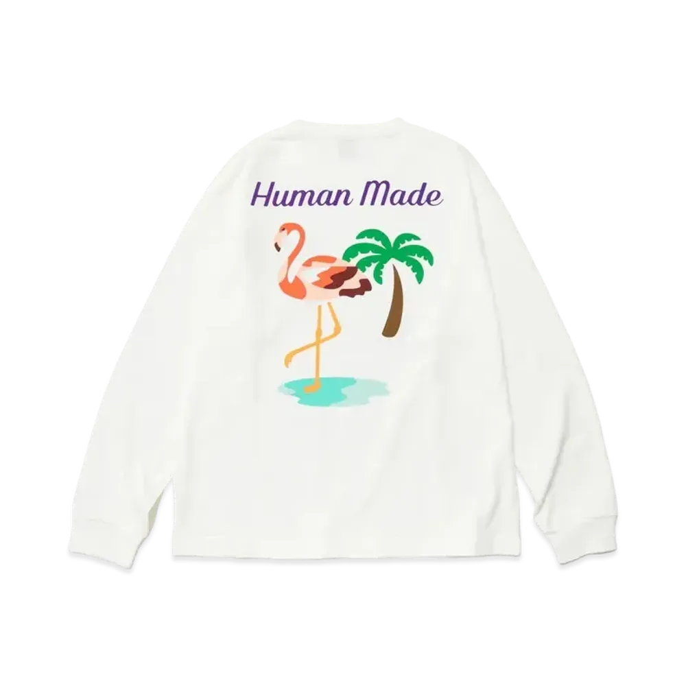 HUMAN MADE Flamingo L/S T-Shirt "White"
