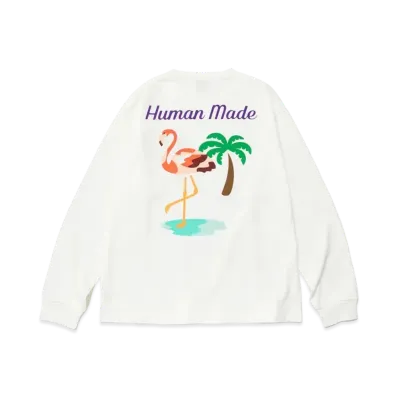 HUMAN MADE Flamingo L/S T-Shirt "White"