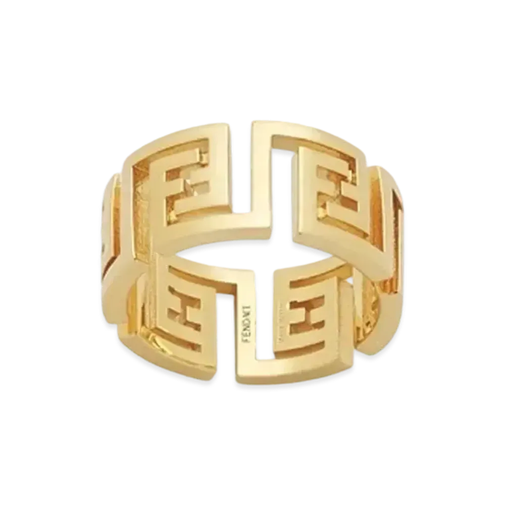 FENDI x Versace Fendace Gold-Colored Ring "Gold"