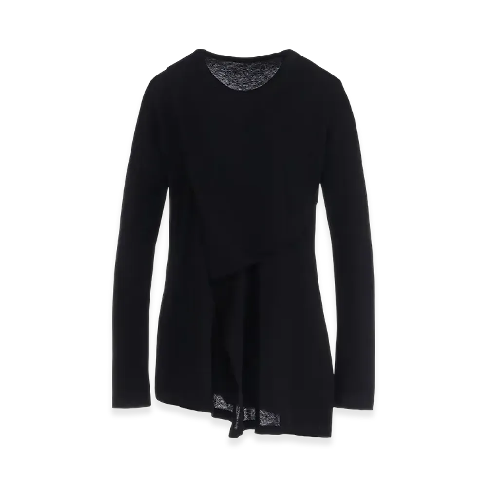 Yohji Yamamoto High Twisted Single Jersey Tack Long Sleeve "Black"
