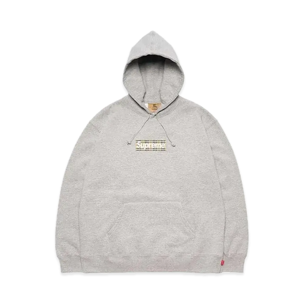 Supreme x Burberry Box Logo Hooded Sweatshirt "Heather Grey"