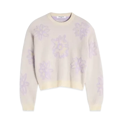 Maison Kitsune Crafted Daisy Intarsia Jumper "Rich Vanilla"