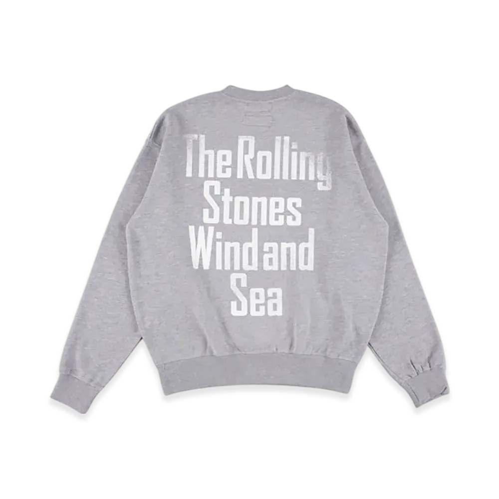 WIND AND SEA x The Rolling Stones Crew Neck Sweat Shirt "Gray"