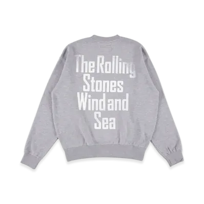 WIND AND SEA x The Rolling Stones Crew Neck Sweat Shirt "Gray"