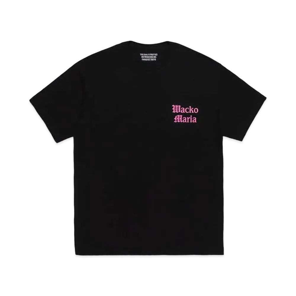 WACKO MARIA Crew Neck T-Shirt "Black Pink"