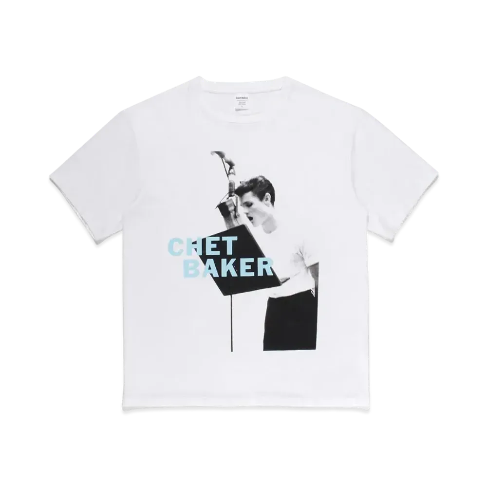 WACKO MARIA CHET BAKER / WASHED HEAVY WEIGHT T-SHIRT #3 "BlWhiteck"