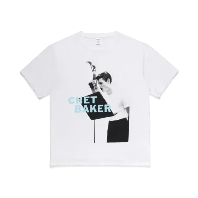 WACKO MARIA CHET BAKER / WASHED HEAVY WEIGHT T-SHIRT #3 "BlWhiteck"