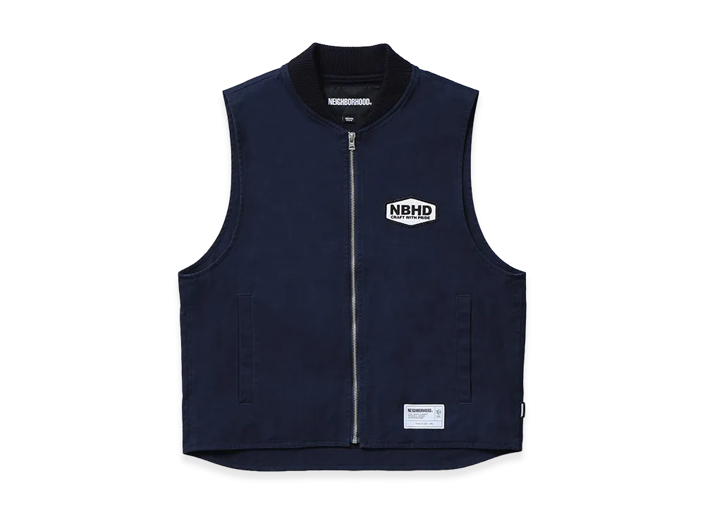 NEIGHBORHOOD Zip Work Vest "Navy"