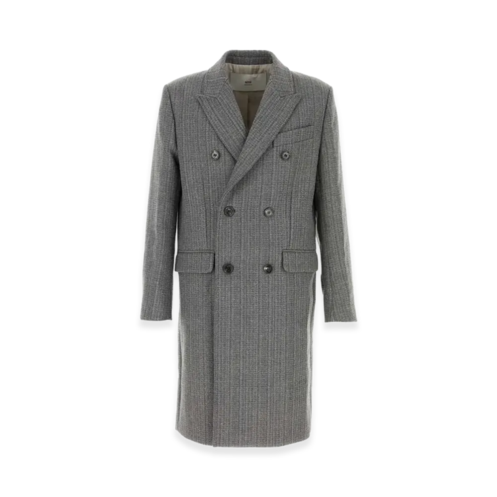 AMI PARIS Wool Blend Coat "Grey"