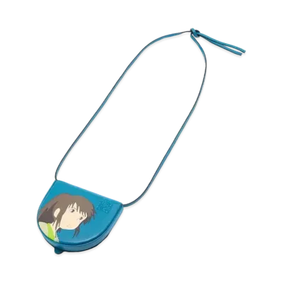 LOEWE x Spirited Away Chihiro Small Heel Pouch In Soft Calfskin "Lagoon Blue"