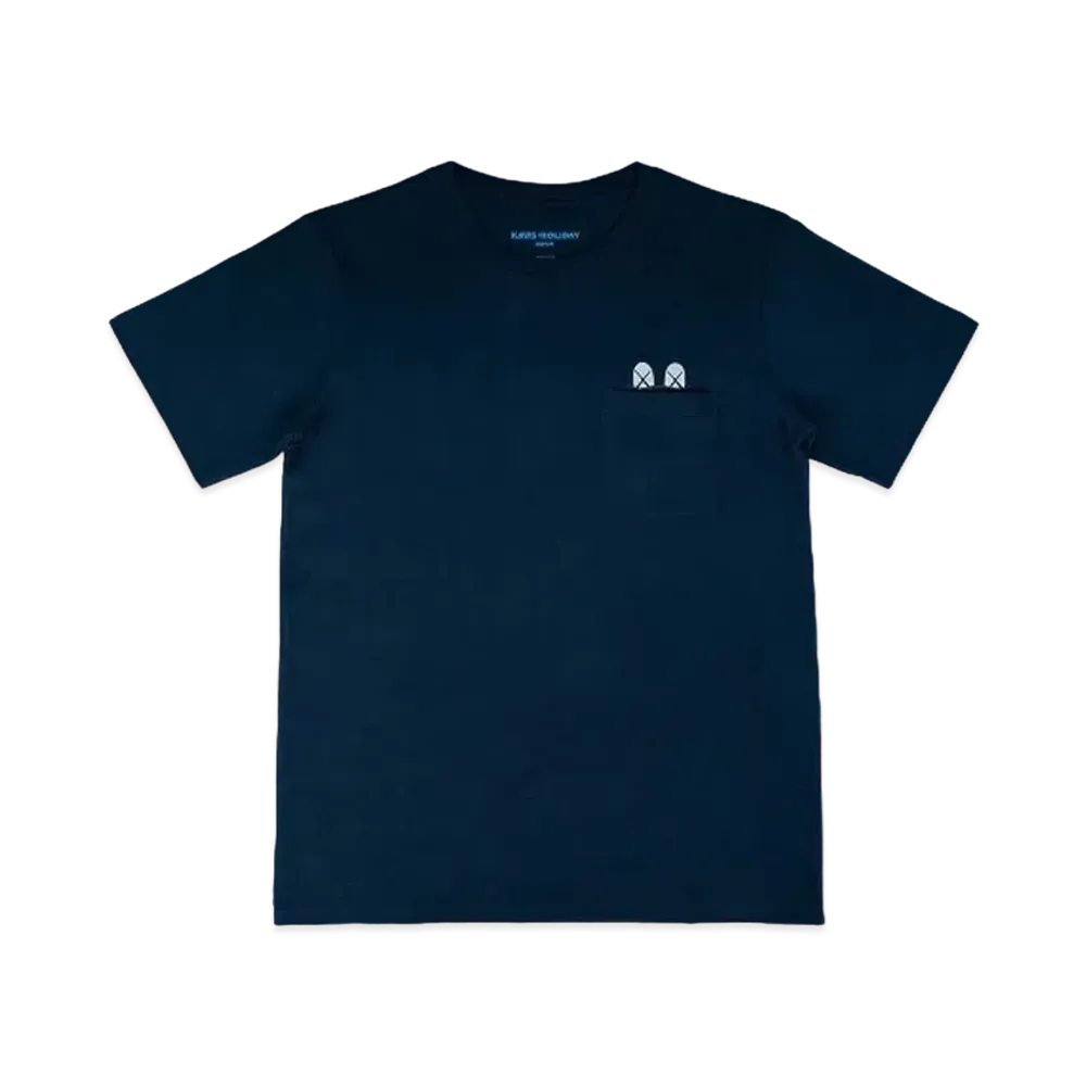 KAWS HOLIDAY Japan Pocket T-Shirt "Navy"