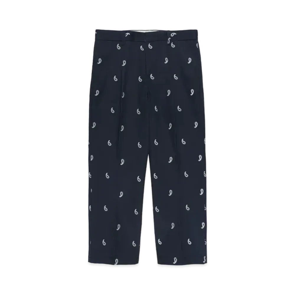 WACKO MARIA DICKIES / PAISLEY PLEATED TROUSERS "Navy"