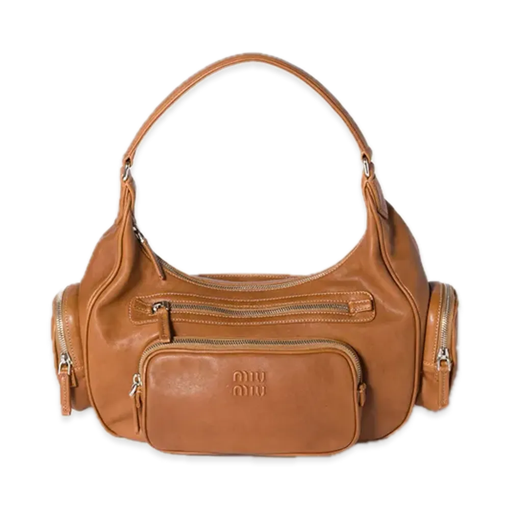 MIU MIU Pocket Nappa Leather Bag "Camel"