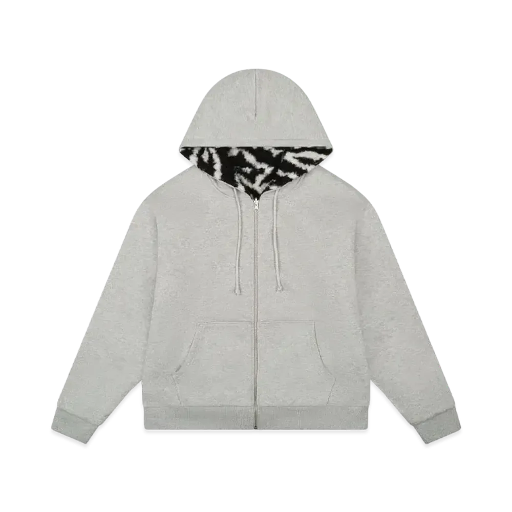 DENIM TEARS Zebra Lined Reversible Zip Hoodie "Multi"