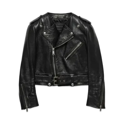 PRADA Women's Leather Biker Jacker "Black"