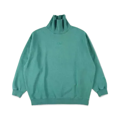WIND AND SEA SEA (PIGMENT-DYE) TURTLE NECK SWEAT SHIRT "Green"