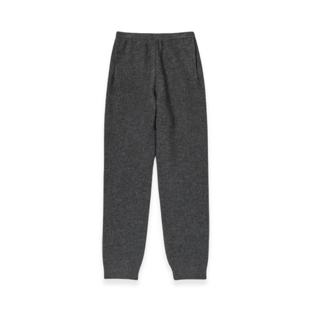 AURALEE Milled French Merino Rib Knit Pants "Charcoal Gray"