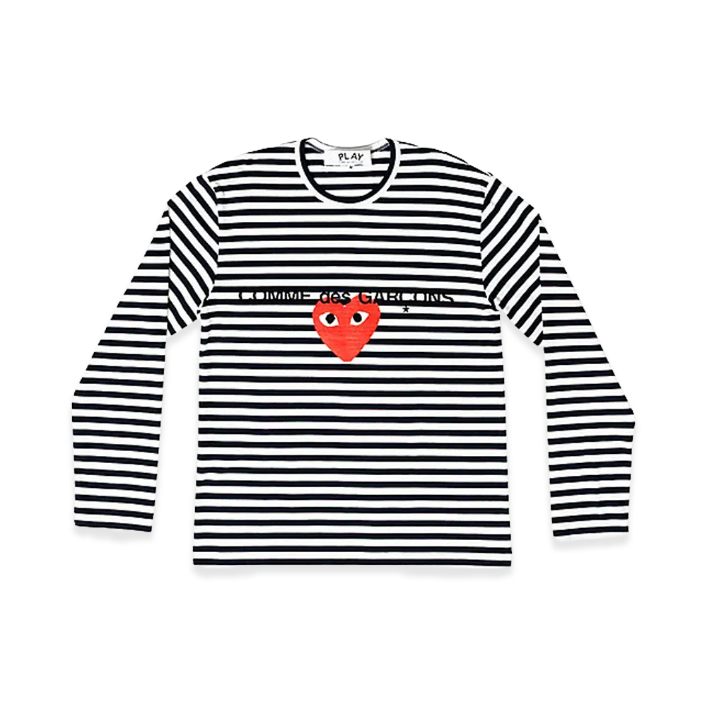 PLAY COMME des GARCONS MARKET PLAY Striped Cut-Sew "Navy/White"