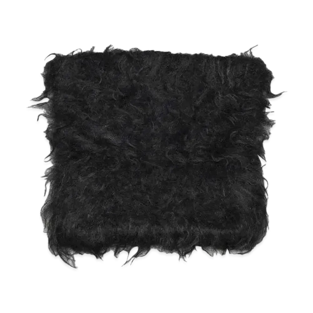 LAD MUSICIAN LOOP YARN SHAGGY KNIT EAR CAP "BLACK"