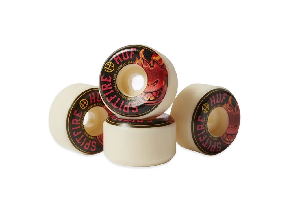 HUF x SPITFIRE 54MM Conical Skate Wheels "Natural"