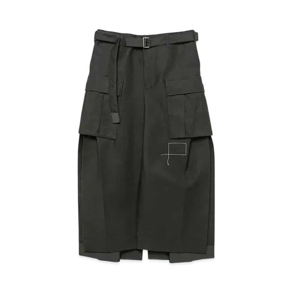 WTAPS x sacai Women's Cotton Back Satin Skirt "Black"