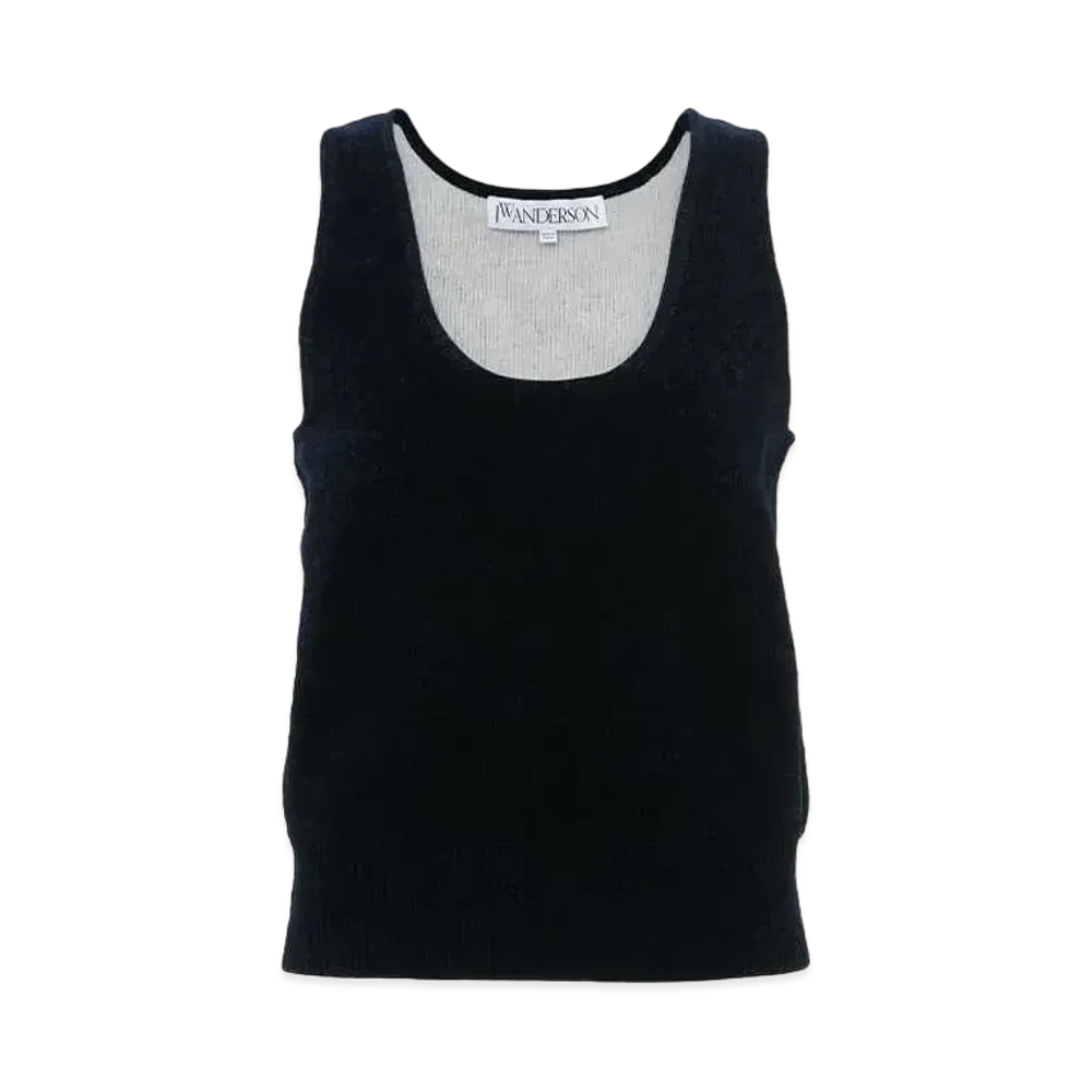 JW ANDERSON Chenille Tank Top "Black"