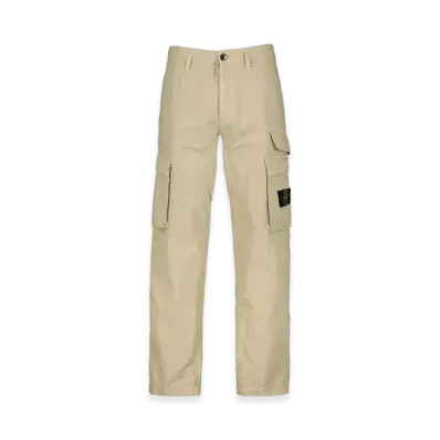 Stone Island 31706 Tela Cotone Lino Fiammato TC Garment Dyed Cargo Pants - 22SS "Beige"
