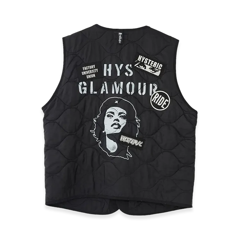 HYSTERIC GLAMOUR HYSTERIC REVOLUTION Quilted Vest "Black"