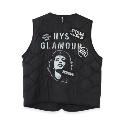HYSTERIC GLAMOUR HYSTERIC REVOLUTION Quilted Vest "Black"