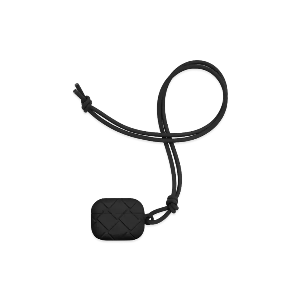 Bottega Veneta Intrecciato Rubber Silicon Airpods Pro Case "Black"