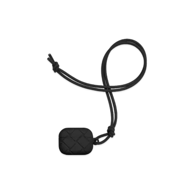 Bottega Veneta Intrecciato Rubber Silicon Airpods Pro Case "Black"