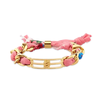 BALENCIAGA BB Icon RiBBon Bracelet "Gold/Multicolor"