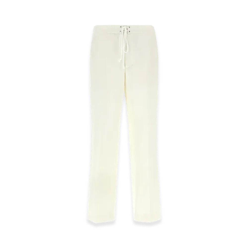 AURALEE Wool Cotton Linen OX Drawstring Pants "White"