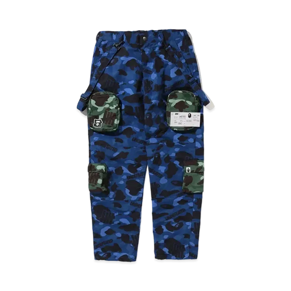A BATHING APE x UNDEFEATED Color Camo Multi Pouch Pocket Pants "Blue"
