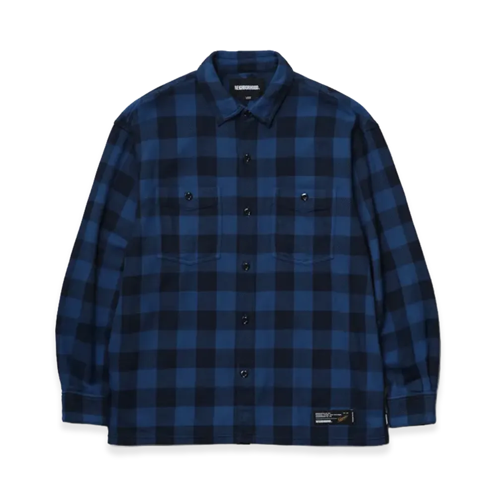 NEIGHBORHOOD Garment Dyed Block Check Shirt LS "Blue"
