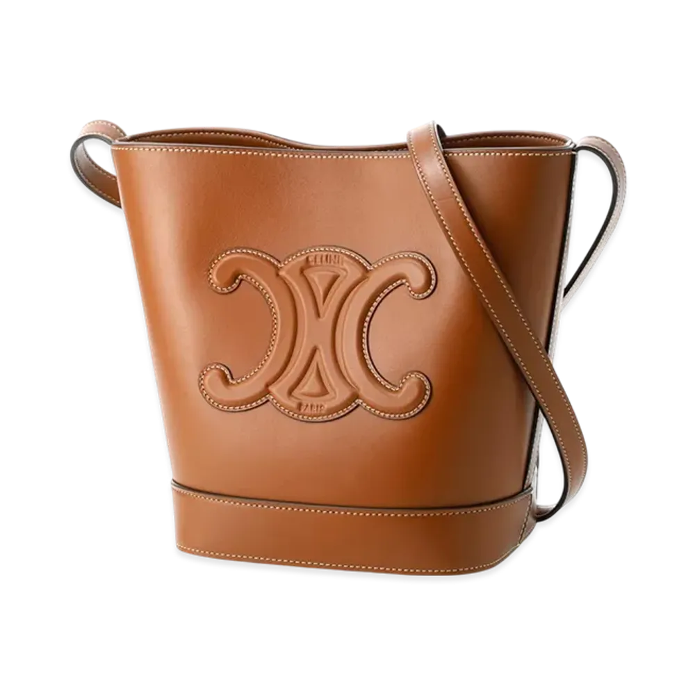 CELINE Small Bucket Cuir Triomphe "Tan"