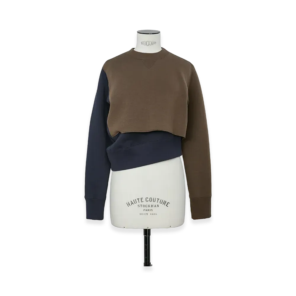 sacai Women's Sponge Sweat Pullover "Brown/Navy"