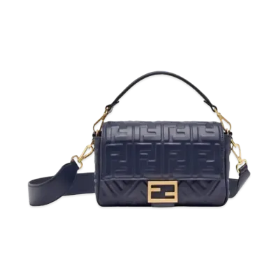 FENDI Baguette Nappa Leather Bag "Blue"